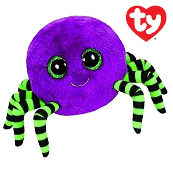 TY Beanie Boos - CRAWLY the Purple Halloween Spider Plush - Picture 6 of 6